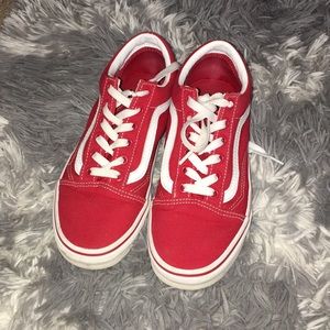 Barely worn red old Skool vans